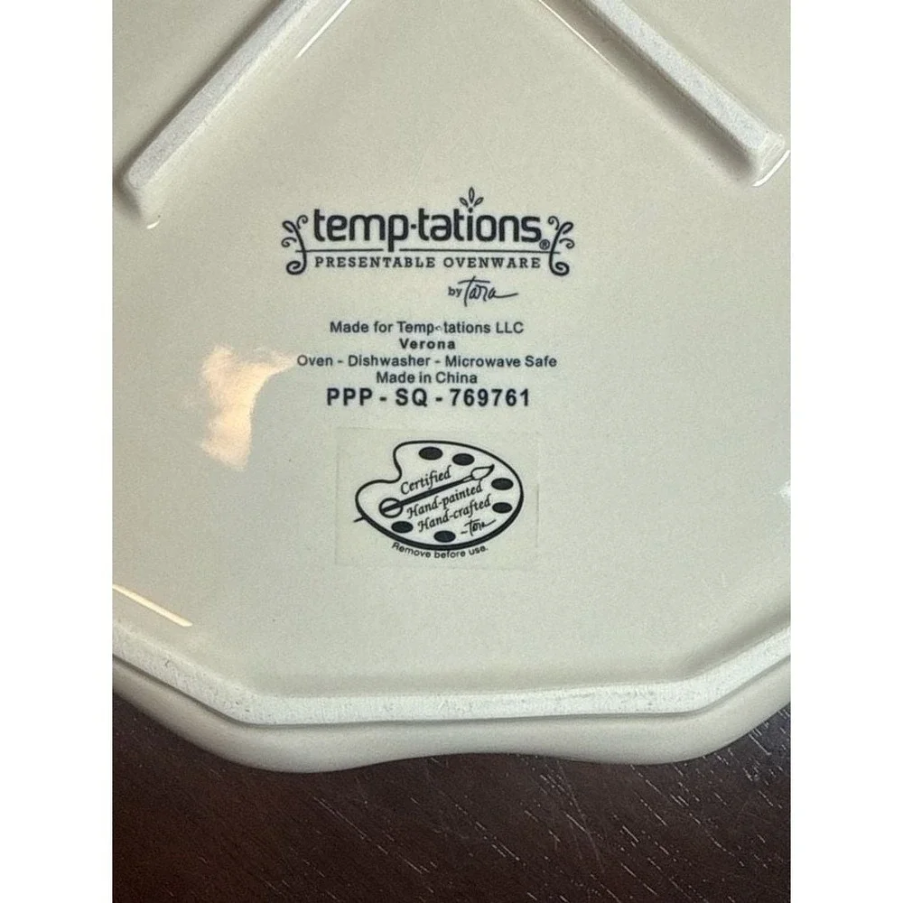 Temp-tations by Tara Verona White Cranberry Relish Tray Platter with Handles
